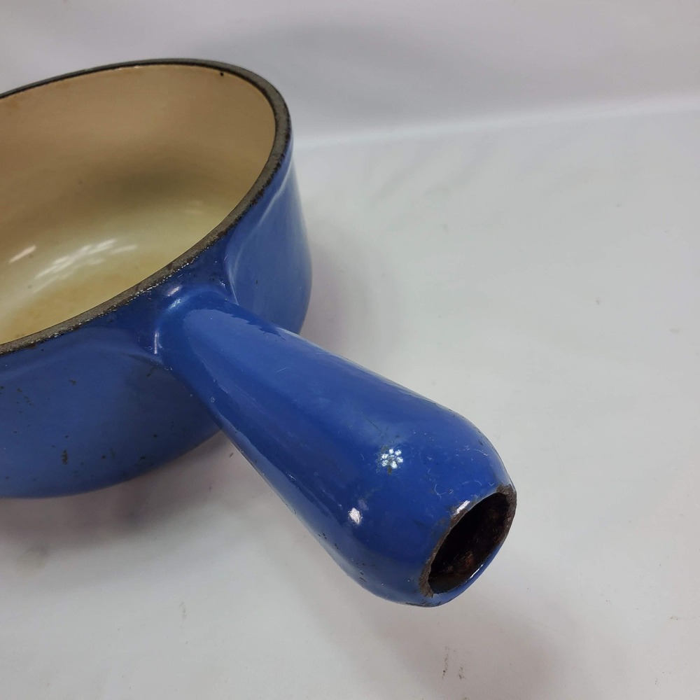 Le Creuset Saucepan #16 Cousances Blue Enameled Cast Iron Vintage France Lid - Picture 7 of 12